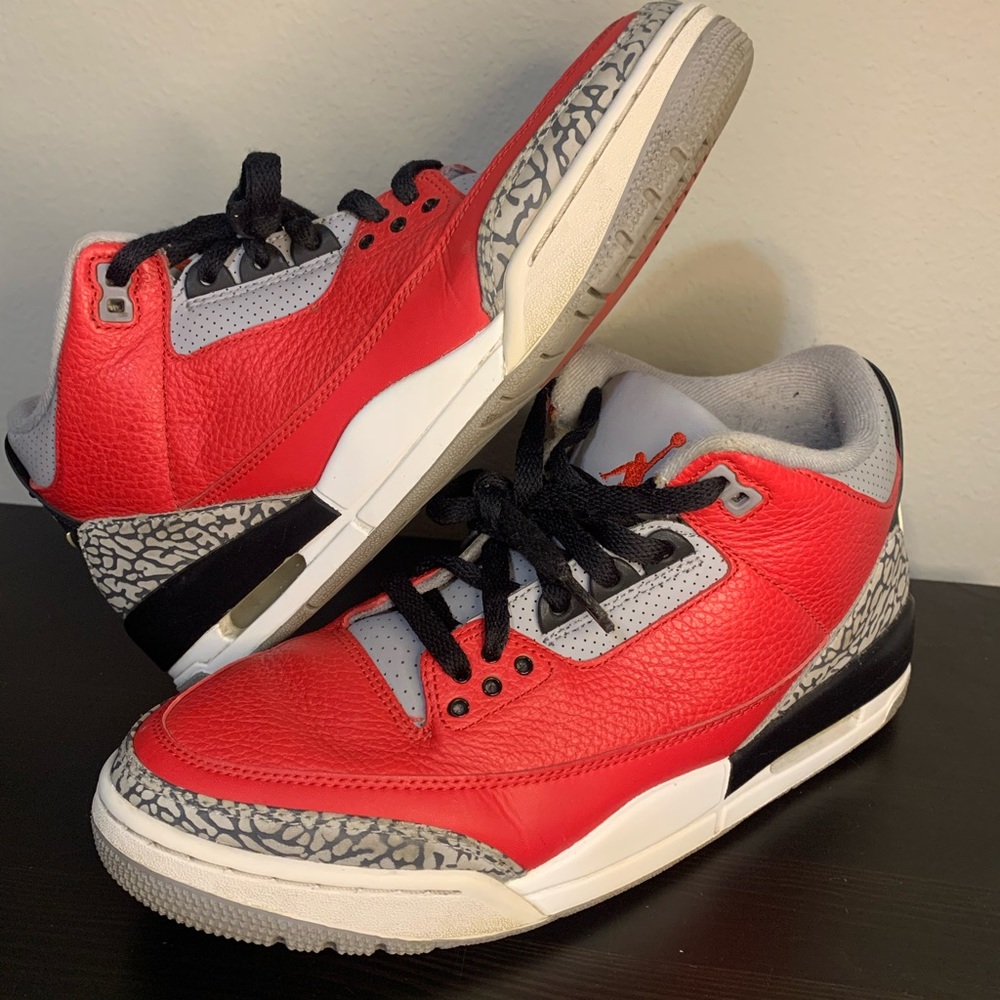 Nike Air Jordan 3 Retro SE Unite Fire Red Cement Grey CK5692-600 Men's Size 9.5